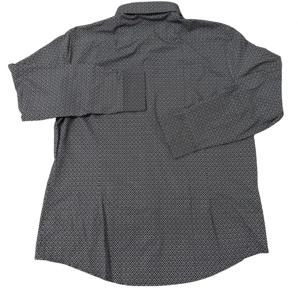 Mizzen Main Leeward XXL Trim Navy Diamond Print Dress Shirt Men